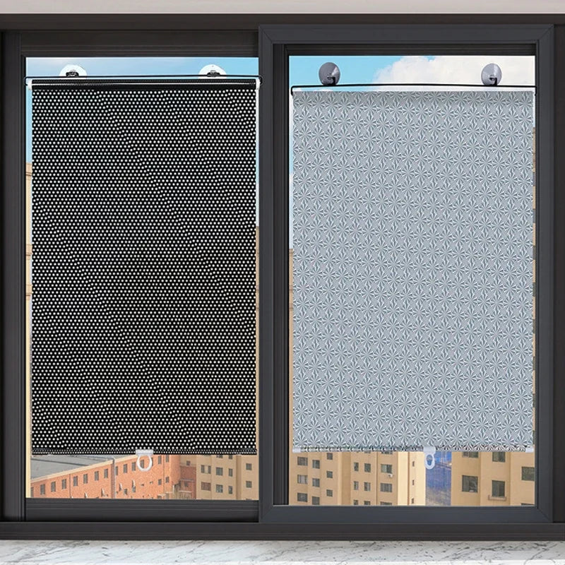 Sunshade Roller Suction Cup Curtains Punch-Free Car Window Blackout Curtains Free-Perforated for Bedroom Kitchen Sun Protection