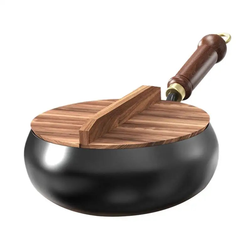 24cm Iron Pot Big Belly Pot Handmade Forging Small Wok, Mini Small Iron Pot, Uncoated And Non Stick Household Wok Multi-function
