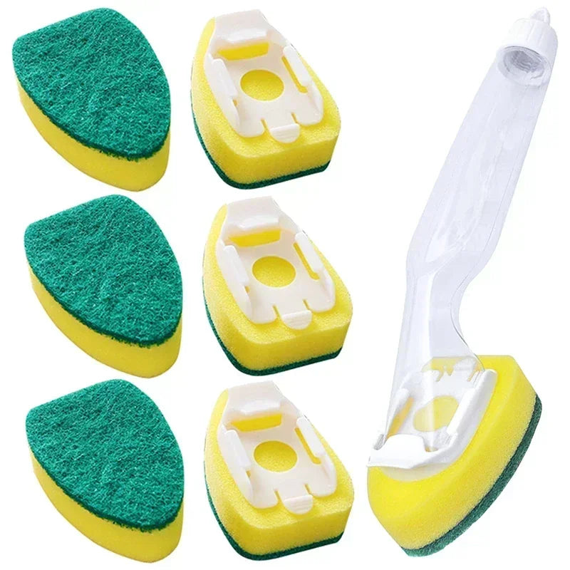 Sponge soap dispenses dishwashing scrub Dishwashing sponge replacement head kitchen sink washing tool
