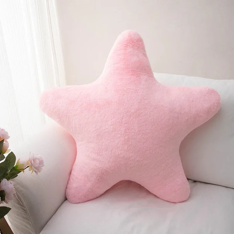 Adorable Star Pillow Fluffy Star Pillow for Sofa Bed Decoration Soft Pentagram Shape Stuffed Toy Cute Gift for Girlfriend Kids