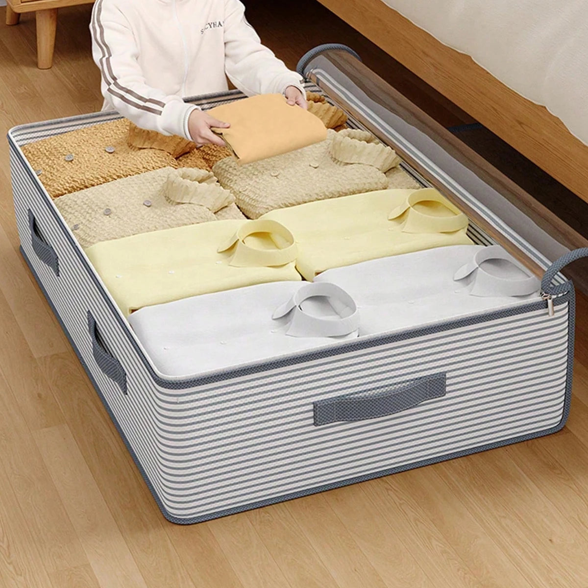 1PC clothes quilt storage bag flat toy sorting box for household and dormitory bed storage moisture-proof dustproof